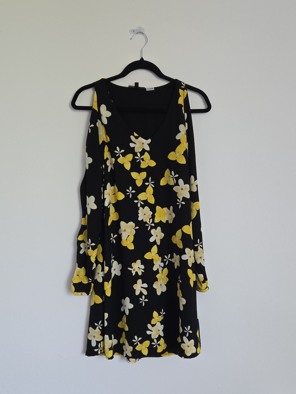 Floral Longsleeve Mini Dress With Cutouts